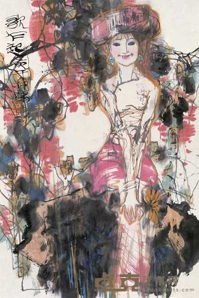 林墉 1990年作 歌乍起 立轴 66×44cm